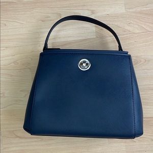 Zara navy blue satchel bag